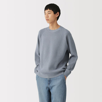 Cotton Blend Waffle Sweater MUJI