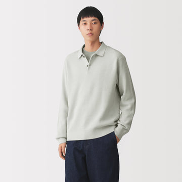 Cotton Blend Polo Sweater MUJI