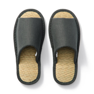 Igusa Open Toe Slippers Charcoal Gray MUJI