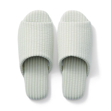 Cotton Seersucker Soft Slippers Green MUJI