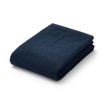 Twin Pile Small Bath Towel with Loop Navy MUJI