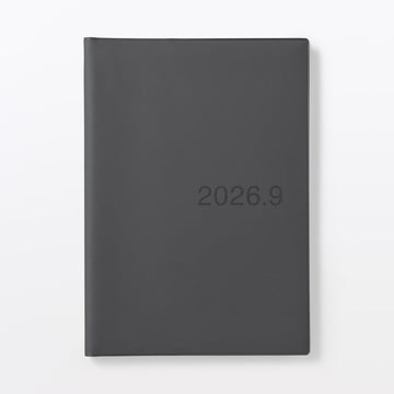 B5 Dark Gray Monthly/Weekly Planner From Aug. 2026 - Mon. Start MUJI