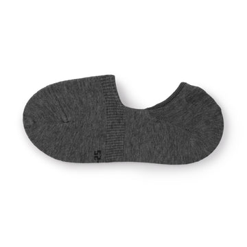 Silicone Grip No-Show Socks Charcoal Gray 23-25cm (US W7-9 M5-7.5) MUJI