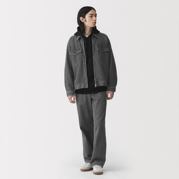 Kapok Blend Denim Wide Pants MUJI