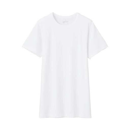 Men's Heat Generating Cotton Crew Neck Short Sleeve T-Shirt White MUJI