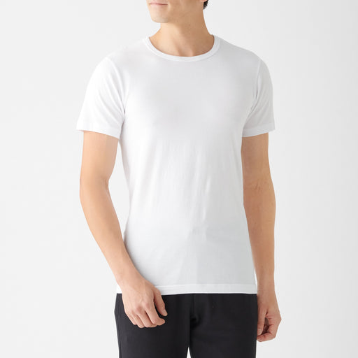 Men's Heat Generating Cotton Crew Neck Short Sleeve T-Shirt MUJI