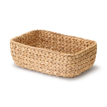 Water Hyacinth Basket - Rectangle - Small W13.4 x D9.1 x H4.7" MUJI