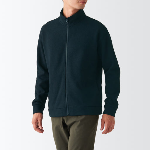Men's Knit Fleece Stand Collar Jacket MUJI