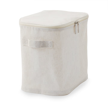Polyester Linen Soft Box Rectangle with Lid - Half Medium MUJI