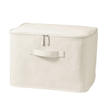 Polyester Linen Soft Box Rectangle with Lid - Medium MUJI