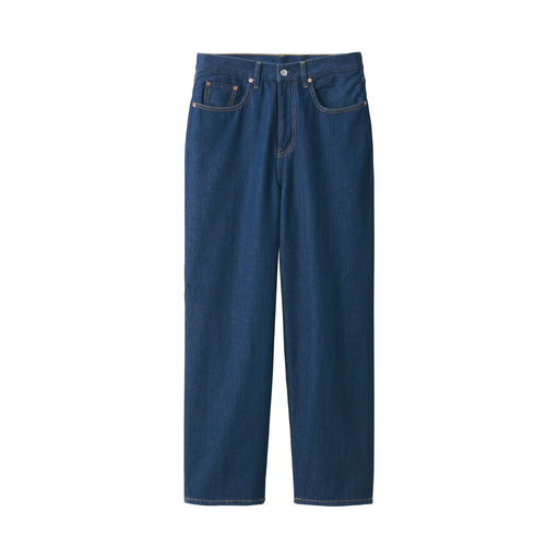 Men's Denim Wide Pants Blue (30 Inch / 76 cm) Blue MUJI