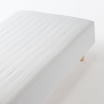 Cotton Flannel Fitted Sheet Light Gray MUJI