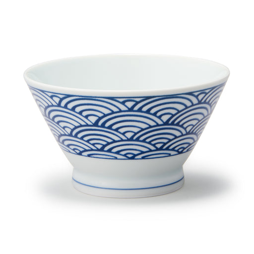 Hasami Ware Rice Bowl - Large Wave Pattern Small MUJI