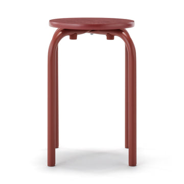 Steel Pipe Stacking Stool - Burgundy MUJI