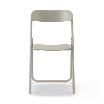 Steel Pipe Folding Chair with Wooden Seat - Warm Gray MUJI