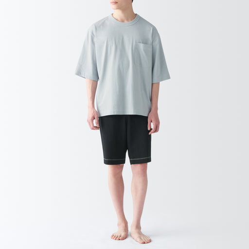 Men's Moisture-Wicking Cotton Short Sleeve Loungewear Set MUJI