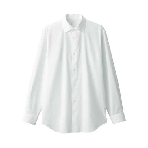 Men's Non-Iron Semi Wide Collar Shirt White MUJI