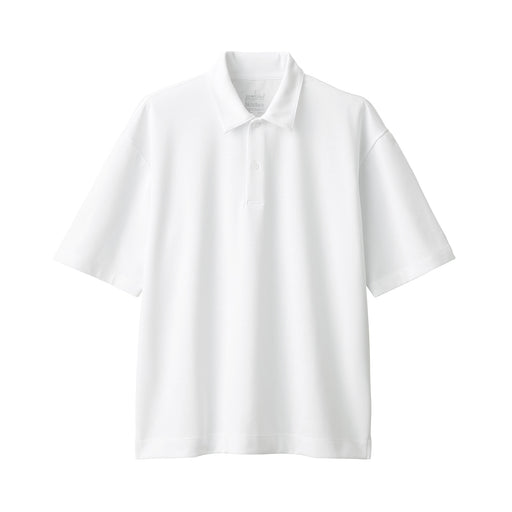 Men's Cool Touch Wide Half-Sleeve Polo Shirt White MUJI