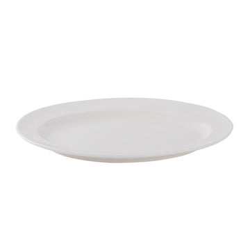 Porcelain Rim Oval Dinner Plate - White