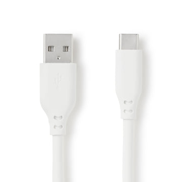 Soft and Tangle-free USB Cable - A to C - White MUJI