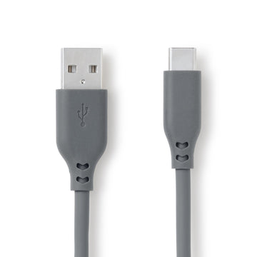 Soft and Tangle-free USB Cable - A to C - Gray MUJI