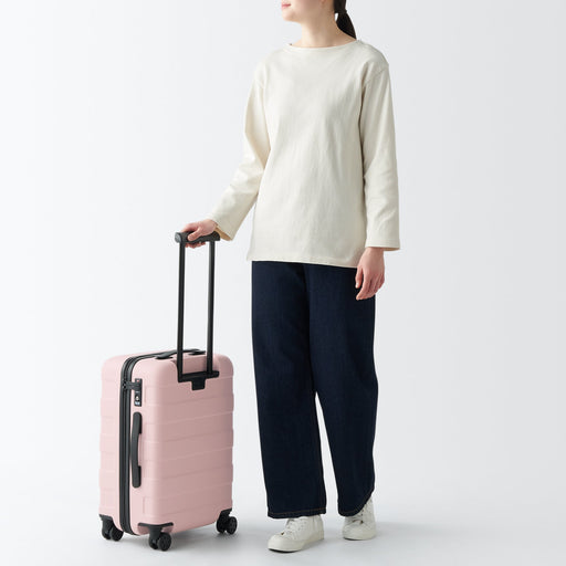 Adjustable Handle Hard Shell Suitcase 36L - Light Pink | Carry-On Light Pink MUJI