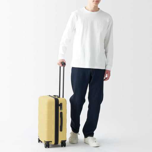Adjustable Handle Hard Shell Suitcase 36L - Light Yellow | Carry-On Light Yellow MUJI