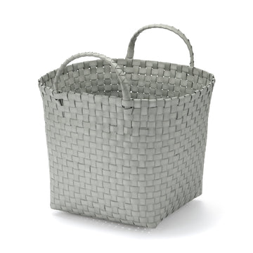 Recycled Polypropylene Strap Weave Basket - Gray - Medium (dia. 13 x H9.8") MUJI
