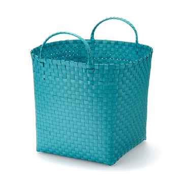 Recycled Polypropylene Strap Weave Basket - Blue - Large (dia. 15.7 x H12.6") MUJI