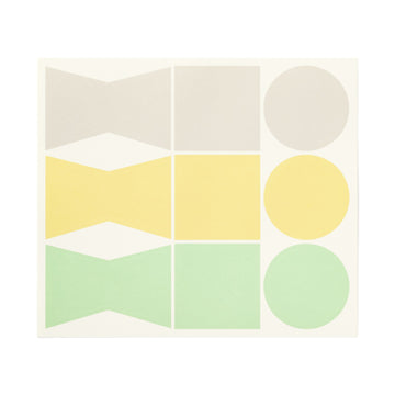 Writable Gift Stickers - Gray/Yellow/Green MUJI
