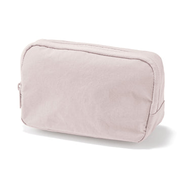 Wrinkled Nylon Wide-Opening Pouch - Large Pink MUJI