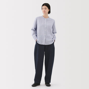 Kapok Blend Denim Wide Tapered Pants MUJI