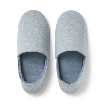 Cotton Blend Jersey Portable Room Shoes Blue MUJI