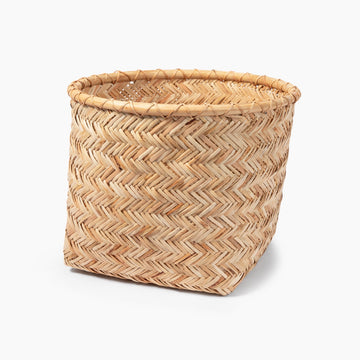 Rattan Round Basket - Large (Dia. 15.9 x H13") MUJI