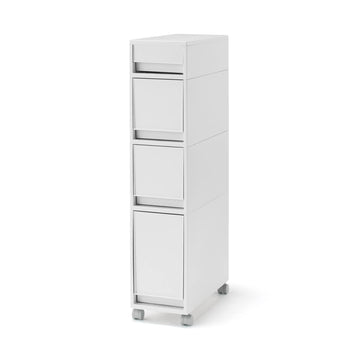Polypropylene Stocker with Caster #2 - White Gray (4 Tier) MUJI