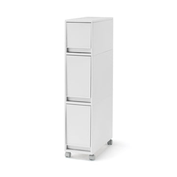 Polypropylene Stocker with Caster #1 - White Gray (3 Tier) MUJI