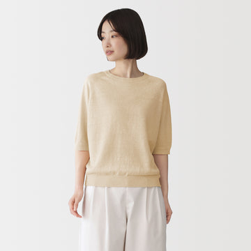 Linen Half Sleeve Sweater MUJI