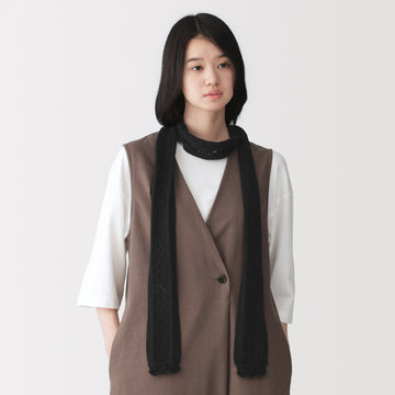 Cotton Openwork Slim Scarf MUJI