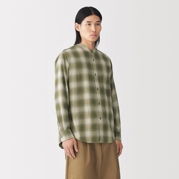 Flannel Stand Collar Shirt MUJI
