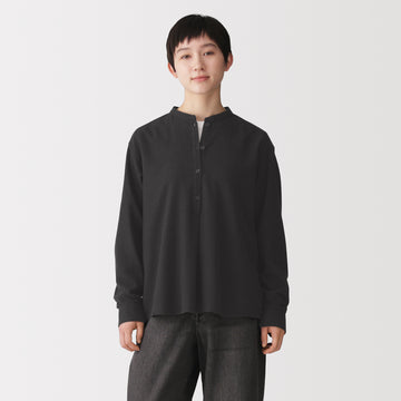 Flannel Stand Collar Blouse MUJI
