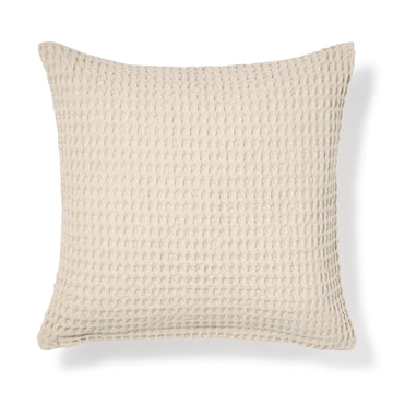 Cotton Waffle Cushion Cover (W21.7 x L23.2") Greige MUJI