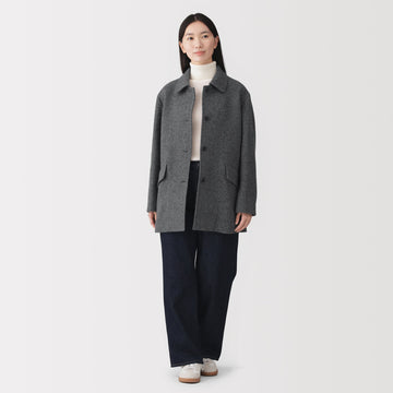 Reclaimed Wool Tweed Half Coat MUJI