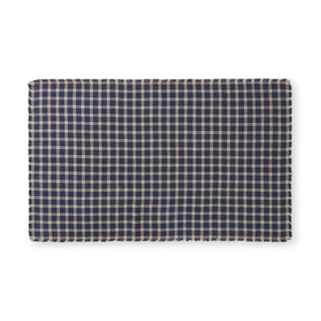 Cotton Flannel Blanket Navy Check MUJI