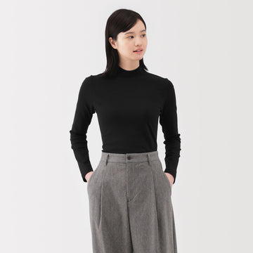 Brushed Rib Mock Neck T-Shirt MUJI