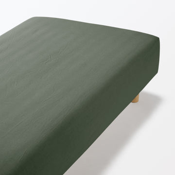 #wk 42 - Cotton Flannel Fitted Sheet 26AW Green MUJI
