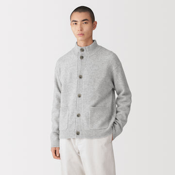 Labo Cashmere Blend Stand Collar Cardigan MUJI