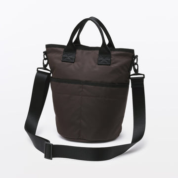 Labo Recycled Nylon Mini Bucket Bag Dark Brown MUJI