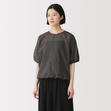 High-Twist Cotton Sheer Blouse MUJI