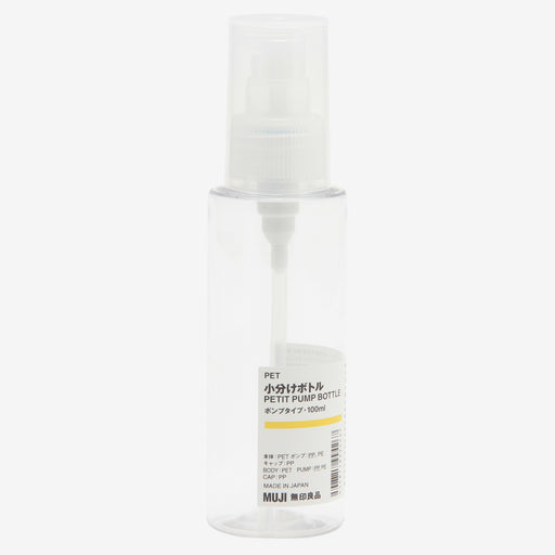 PET Cylinder Pump Bottle 100ml (3.4 fl oz) MUJI