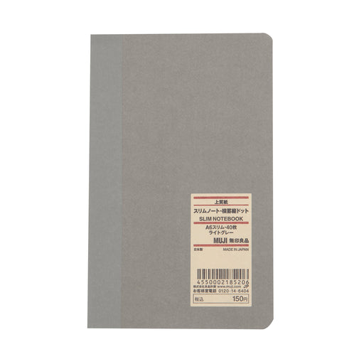 High Quality Paper Bind Slim Notebook - Horizontal Line and Vertical Dot Grid A6 MUJI